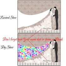 스크랩북 소박한 양장본 위한 용품 게스트 사용자 정의 이름 날짜 귀여운 만화 캐릭터 결혼식 지문 서명 책 그림 프레임 없음 잉크 패드 포함, [04] 50x70cm No Frame, [17] HK005