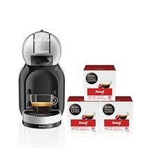 Krups KP123B Nescafé Dolce Gusto Mini Me 커피 캡슐 머신 아틱 그레이/블랙 + 에스프레소 부온8, 머신 + 라떼 마끼아또 커피 캡슐 90개, 아틱 그레이