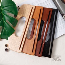 마크라메 가방만들기 우드 손잡이 7종 재료 DIY 실 요정모자뜨기 위빙클래스 월행잉, 6. 원형_블랙
