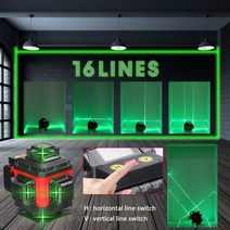 정확한 레이저 레벨기 4D 16 Lines Laser Level 3 Self-leveling Machine Rechargeable Lithium Battery Leveling To, [01] EU Plug