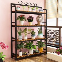 가정용 화분 정리대 철제 랙 다육이 꽃 받침대 선반, 2단 길이 60 너비 20 높이 65 색상 참