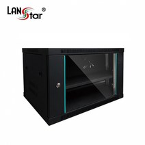 랜스타 LS-500HB 9U 강화유리 허브랙 네트워크 장비 보관함 블랙 500x500x600