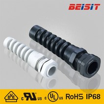 Cable gland 케이블그랜드 PG나사 스트레인릴리프 Stain relief cable gland 돼지꼬리케이블그랜드 Beisit cable gland, 회색, PG11(5개묶음)
