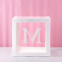 baby 샤워 ​​장식 boy girl transparent balloon box letter frist 1st birthday wedding party 성별 공개 baptism, m, 27cm x 27cm