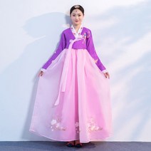 한국 전통 한복 스커트 정장 여성을 위한 코트 드레스 국립 민속 무대 공연 댄스 의상 긴 소매 새로운 2
