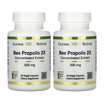 [1+1] CGN 캘리포니아골드뉴트리션 꿀벌 프로폴리스 2X 500mg 90정 베지 캡슐 벌 비 Propolis 추출물