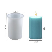 실리콘 토끼 몰드 곰돌이 도넛 원형 틀 DIY 배 모양의 아로마 양초 실리콘 금형 3D 기하학 비누 석고 수지, 20 Cylinder-L