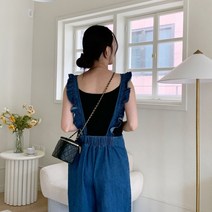 치코엘라 ㅡ 진브하 와이드 밴딩 프릴 나시 점프수트