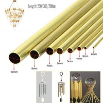 강관 1pcs 길이 200mm 300mm 500mm 황동 튜브 diy 파이프 원형 직경 23456789101214161820mm 황동 튜브 절단, 8x6x200mm