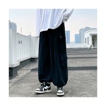 남성 캐주얼 바지 루즈 와이드 레그 조깅 간단한 하라주쿠 드레이프 빈티지 남성 신축성 허리 사파리 스타일 바지 Hombre Ropa Ins