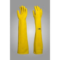 보생 공업용 고무장갑 황색 검정색 9호 10호 12호 작업용 어업용 해루질 미나리 어깨장갑, 1개