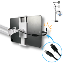 코지박스 핸드폰 태블릿pc 아이패드 갤럭시탭 누워서 유선충전 스탠드 거치대, 화이트