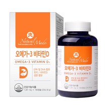 네츄럴메이드 오메가3 비타민D 1 301mg x 180캡슐 뼈 혈행건강 도움, 1개