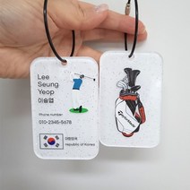 골프백 캐디백 양면제작 골프네임택 펄 아크릴 네임택, 블랙, 남자2