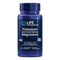 라이프익스텐션 Life Extension 확장 방출 마그네슘이 함유된 칼륨 - 혈압 혈관 뼈 심혈관 글루텐 프리 GMO 채식주의자 캡슐 60개121757