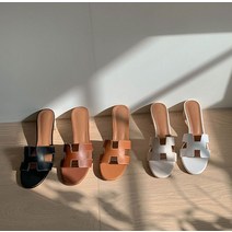 디아슈즈 여성 소가죽 오란 H 키높이 슬리퍼힐