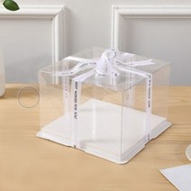 선물 투명 상자 박스 포장 케이스 고급리본 제공, 16*16*12.5_5개