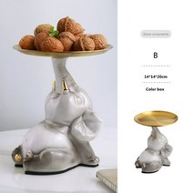 조형물 장식 카페 마당 인테리어 호텔 크리에이티브 코끼리 트레이 베란다 키 데스크 장식품 북유럽 거실 홈 세라믹 아트 인형 선물, B