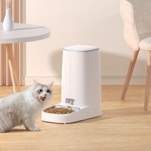 로제코 강아지 고양이 자동급식기 4L, 싱글 4L 화이트
