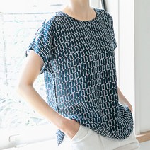 두나인 시원한 여성 여름 인견 반팔 티 블라우스 빅사이즈