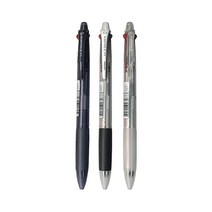 문화 볼펜 에스3색 초저점도 0.7mm 다색펜, 반투명하양