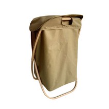 대나무 우드 캠핑햄퍼 틈새 원목 빨래바구니, 골드브라운