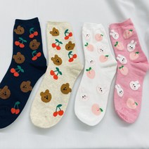 귀여운 동물 과일 캐릭터 토끼 곰돌이 데일리 패션 양말