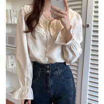 쏭포유 프렌치 레이스 셔츠블라우스 2color