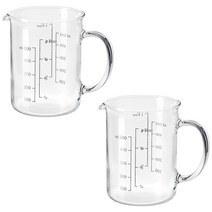 이케아 바르다겐 계량 비커 유리 컵 0.5L 라면물 소분 베이킹 실험 과학실 눈금, 2개