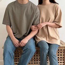 무지 박스핏 오버핏 빅사이즈 커플 구김없는 링클프리 반팔티
