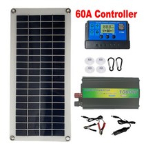 태양광패널 태양광 충전기 캠핑용 가정용 차량용1000W 인버터 태양 전지 패널 세트 12V 10A-60A 컨트롤러, [09] 1000W Inverter- 60A, 09 1000W Inverter- 60A
