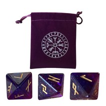 별자리판 별자리 운세 파티 게임에 대한 보라색 drawstring 가방 보드 게임 스타 운세 룬 주사위와 3pcs 다면체 주사위 세트, 3pcs 주사위와 가방