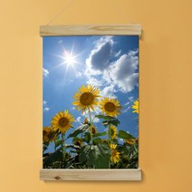 데코밍샵패브릭족자_40CmX60Cm-햇살아래해바라기_우드스크롤_tl694, 상세 설명 참조