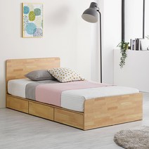 위퍼니즈 위니트 베이직헤드 3칸서랍 수납침대 슈퍼싱글 (매트리스없음), 고무나무 (프레임만)