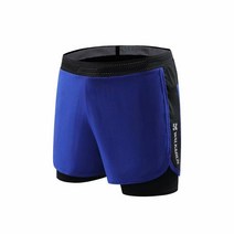 마라톤복 남성 여성 5월 달리기 러닝 마라톤대회 복장 남성용 운동 러닝 반바지 2 in 1 경량 마라톤 퀵 드, 02 파란_03 L