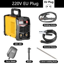 플라즈마절단기 알곤용접기 전기용접기 300Amp ARC MMA 용접기 인버터 110V 22, 220V EU Plug Yellow, 없음