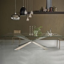 고급식탁 가정용 명품식탁 강화유리 수입식탁, 실버 200x100x75cm