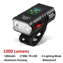 후레쉬 전동킥보드 1000LM 자전거 라이트 헤드 LED USB 충전식, T6 LED