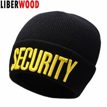 캡모자 모자 liberwood 블랙 보안 비니 해골 시계 모자 보안 도어맨 경찰 가드 클럽 경비원 남자 겨울 니트 비니 모자 모자
