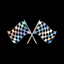자동차포인트 0265 체스깃발 튜닝스티커, XL, 화이트
