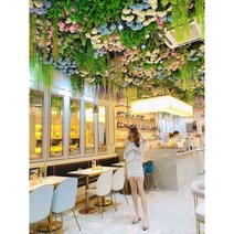 천장 식물 장식 백화점 대형마트 웨딩홀 꽃 인테리어, B. 1제곱미터재료(철망포함)전구없음