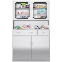 밀폐형 시약장 캐비닛 정리함 개인사물함 실험실 약국, 201 스테인레스 스틸 약장 1.4mm