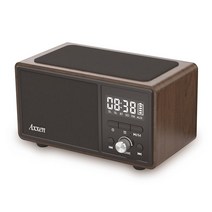 액센 블루투스 시계 스피커&무선충전기 다크우드 BS50, 단품, 1개