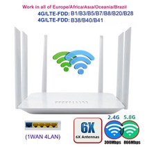 yizloao 4g wifi 라우터 1200mbps cpe 게이트웨이 듀얼 밴드 2.4g5ghz b5 b7 b28 모바일 핫스팟 모뎀 ap 6 무선 lte usb 라우터 모뎀, 버전 5