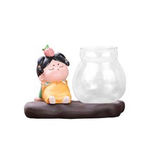 GHSHOP 화분 현대와 창조적 인 귀여운 당나라 소녀 수경법 꽃병, 수지, 스타일C