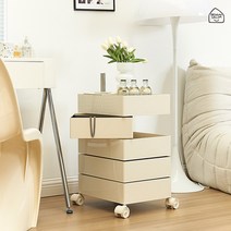 포인트 인테리어 보비 트롤리 5단 이동식 다용도 카트 이동식 수납장, 크림(Cream)