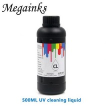 [해외] MUTAKI RICOH 프린터 프린트 헤드 및 튜브 클리너 솔루션 유체 키트 250ML 용 MIMAKI 용 ROLAND 용 5ML UV 잉크 세정액, 1개, 500ML UV Cleaning