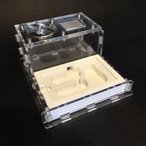 농기구 농업용 농자재 원예새로운 DIY 평면 유리 아크릴 석고 개미 농장 석고 개미 둥지 먹이 공간 있음 생, 01 White_01 10.5x13x6cm