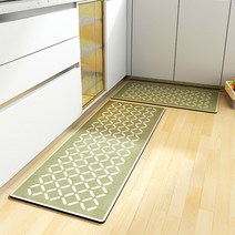 북유럽 주방매트 특대 호텔 발매트 롱 싱크대 인테리어 PVC, 그린
