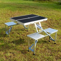 KALLUS CAMPING 일체형 캠핑 테이블, 검정